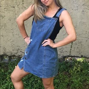 Overall denim jumper dress